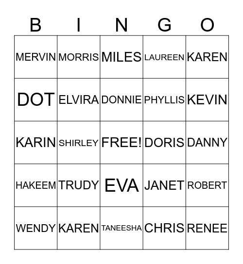 ROCHESTER FAMILY REUNION Bingo Card