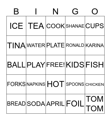 ROCHESTER FAMILY REUNION Bingo Card