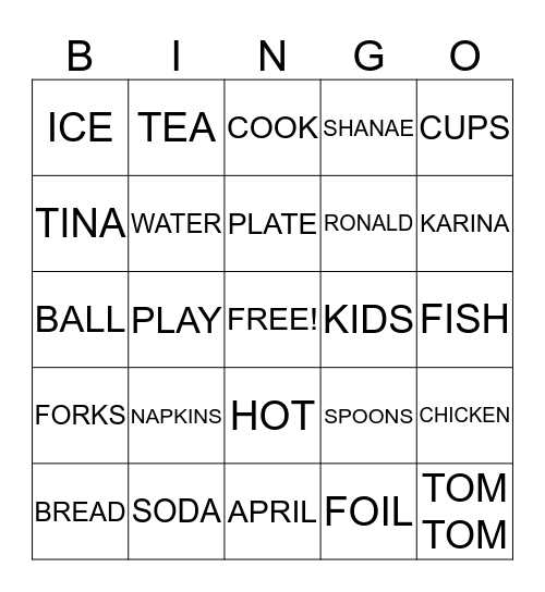 ROCHESTER FAMILY REUNION Bingo Card