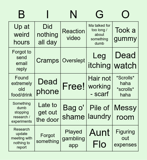 JEF Bingo Card