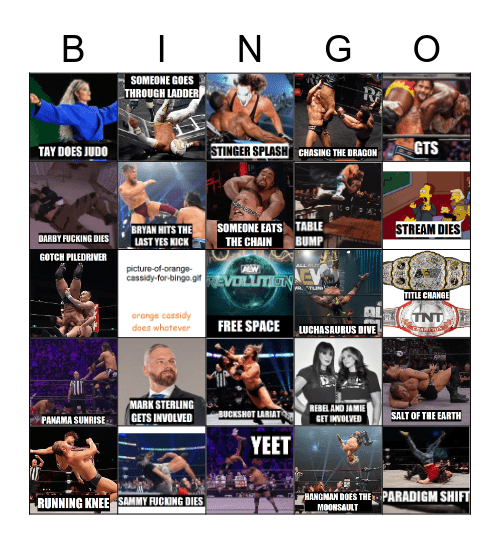 AEW REVOLUTION BINGO Card