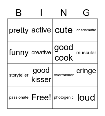 I think that you think that i am... Bingo Card