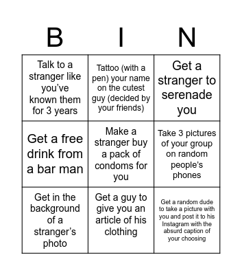 💃🏻Michelle’s Hens Night💃🏻 Bingo Card