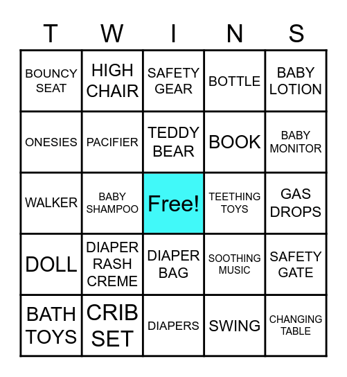 STACY & GEORGE'S BABY SHOWER Bingo Card