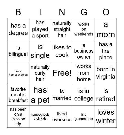 MTOP Women's Breakfast Bingo Card