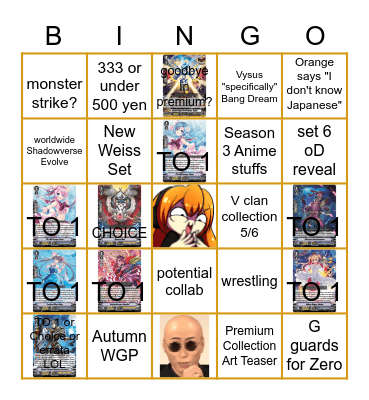 Peels Crew Bingo Card