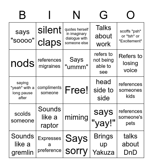 Mara Bingo Card