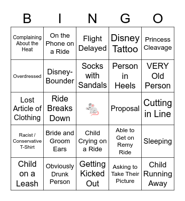 Disney Bingo Card