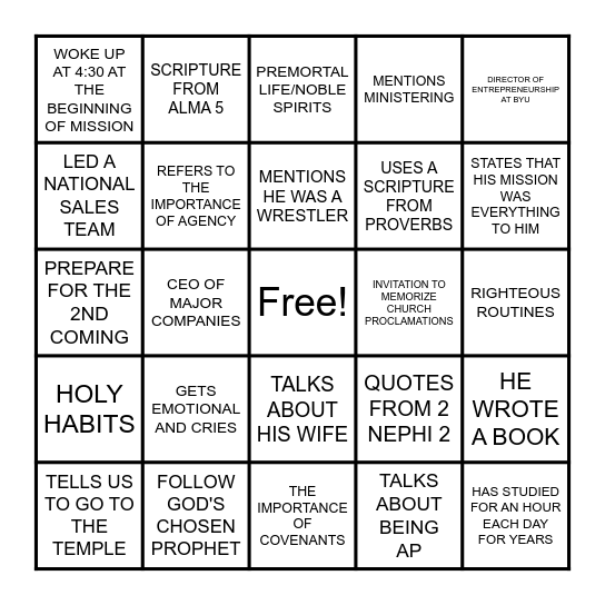 *This isn't to make fun, just to observe common themes* Bingo Card