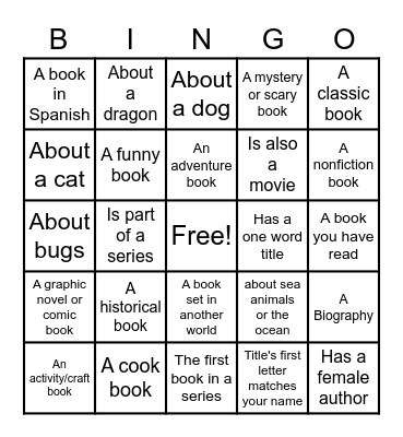 Library Bingo Card