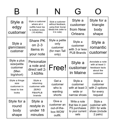 Best Practices Bingo Card