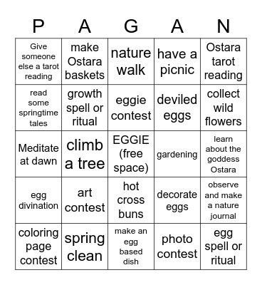 Ostara Bingo Card