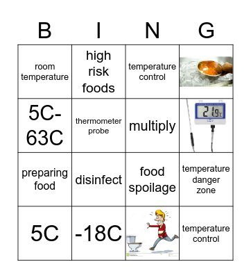 Food Safety Bingo Card