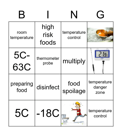 Food Safety Bingo Card