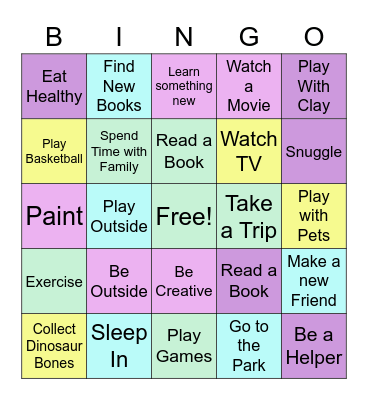 Everett Bingo Card