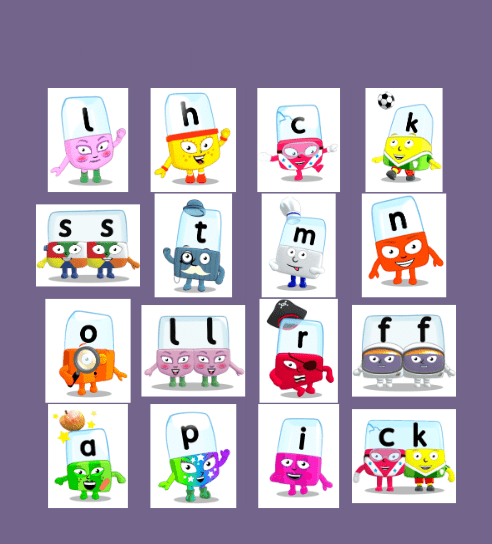 Alphablocks Phase 2 Bingo Card