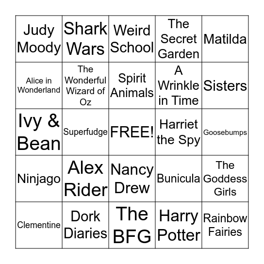 Library Bingo Card