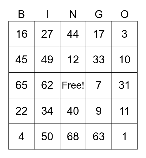 Spring Fling Bingo! Bingo Card