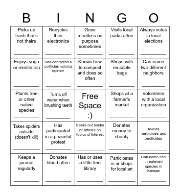 People Bingo Card