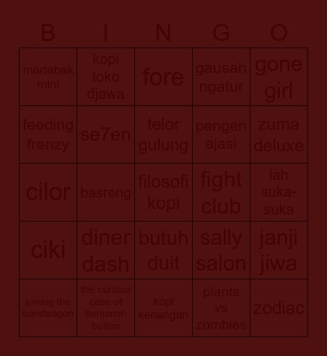 yy Bingo Card