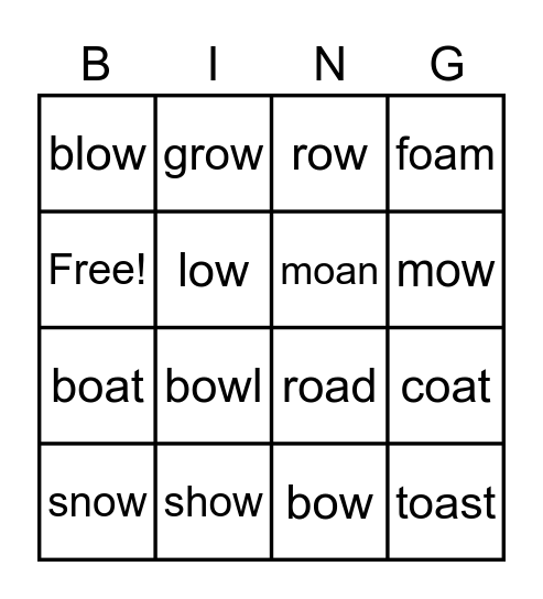M8W1 Spelling Words Bingo Card