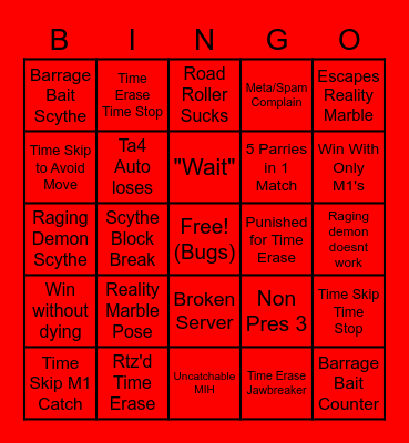 Kcr Bingo Card