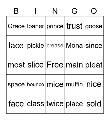 ce ci cy spi 5 Bingo Card