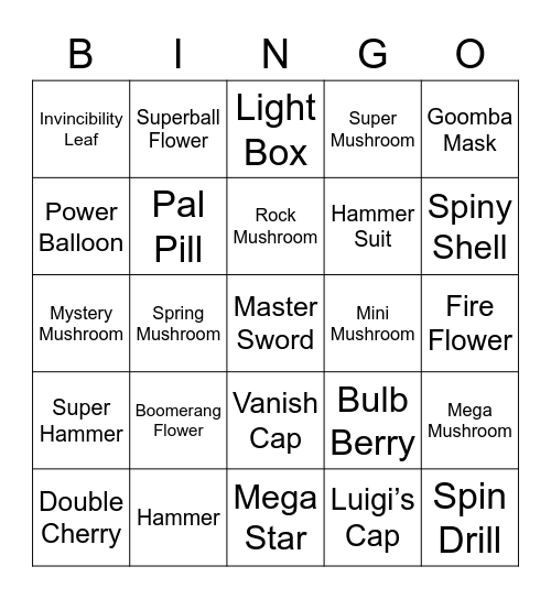 Joe Round 2 (Powerups) Bingo Card