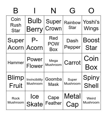 Mart Round 2 (Powerups) Bingo Card