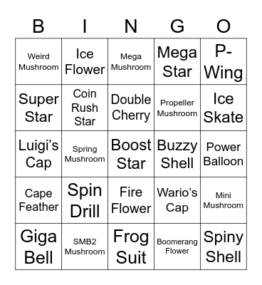 Mark Round 2 (Powerups) Bingo Card