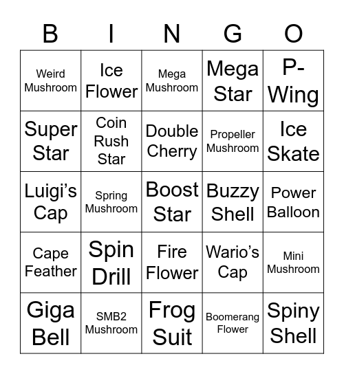 Mark Round 2 (Powerups) Bingo Card