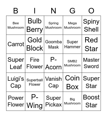 Prince Round 1 (Powerups) Bingo Card