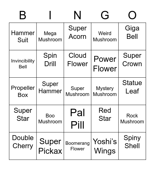 Luigifan's Bingo Card (Round 1) Bingo Card