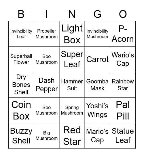 Nicklu Round 1 (Powrups) Bingo Card