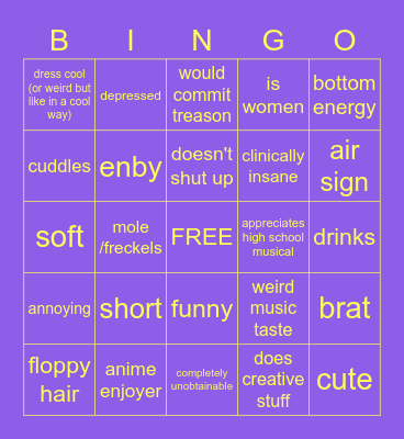 El's type Bingo Card