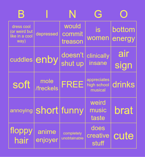 El's type Bingo Card