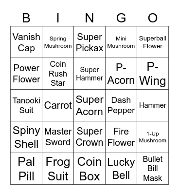 Nicklu Round 2 (Powerups) Bingo Card
