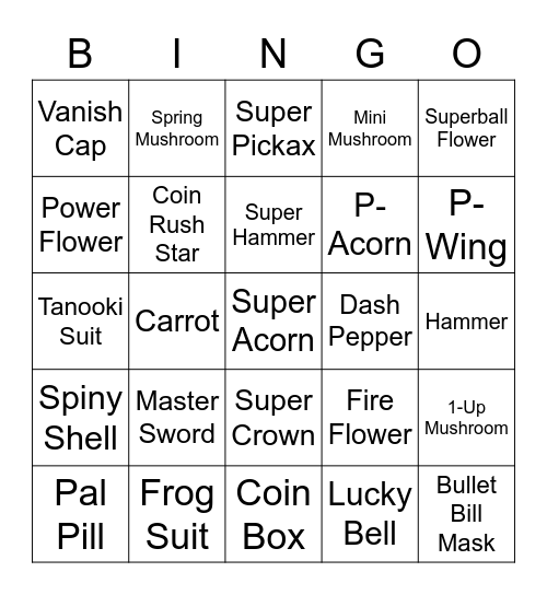 Nicklu Round 2 (Powerups) Bingo Card
