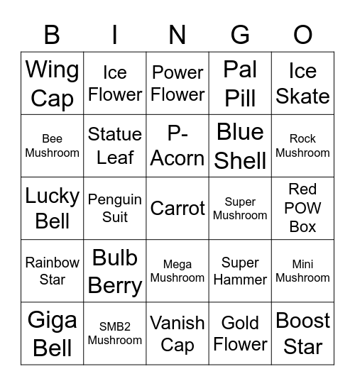 Lycanroc Round 1 (Powerups) Bingo Card