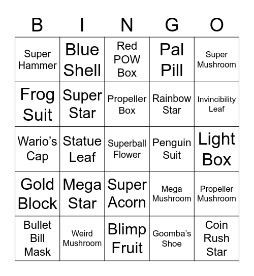 Lycanroc Round 2 (Powerups) Bingo Card