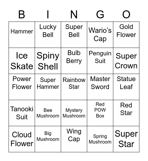 Devil Round 2 [Mario Power-Ups] Bingo Card