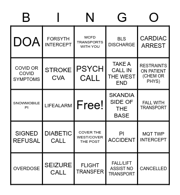 EMS BINGO WEEK 2 Bingo Card