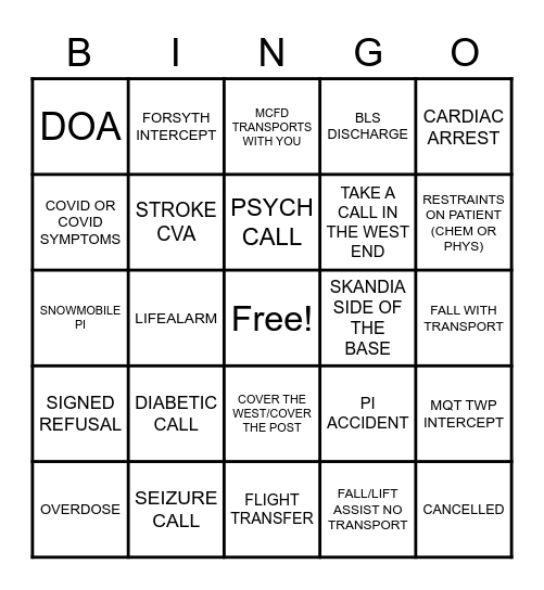 EMS BINGO WEEK 2 Bingo Card