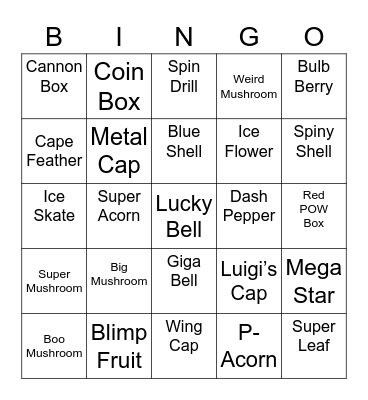 Birb Round 1 [Mario Power-Ups] Bingo Card