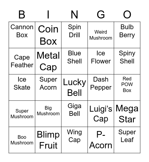 Birb Round 1 [Mario Power-Ups] Bingo Card