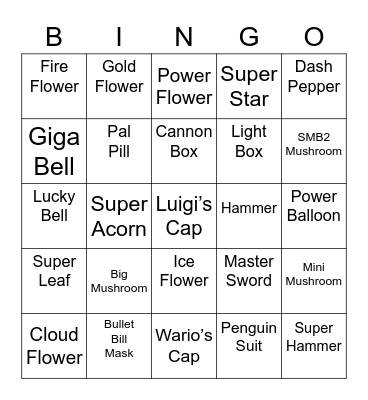 Birb Round 2 [Mario Power-Ups] Bingo Card