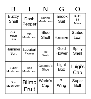 Pyron Round 1 [Mario Power-Ups] Bingo Card