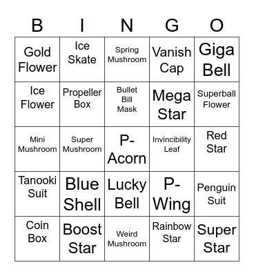 Irri Round 2 [Mario Power-Ups] Bingo Card