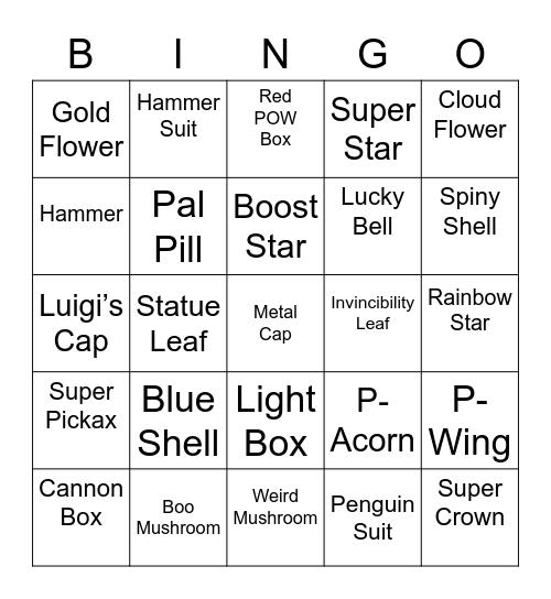 Skull Round 1 [Mario Power-Ups] Bingo Card