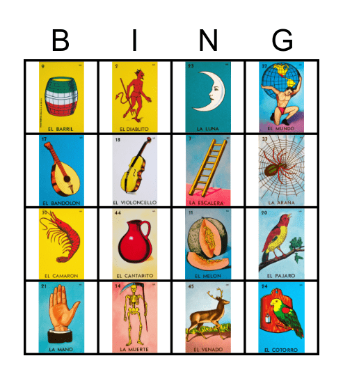 Lotería Bingo Card
